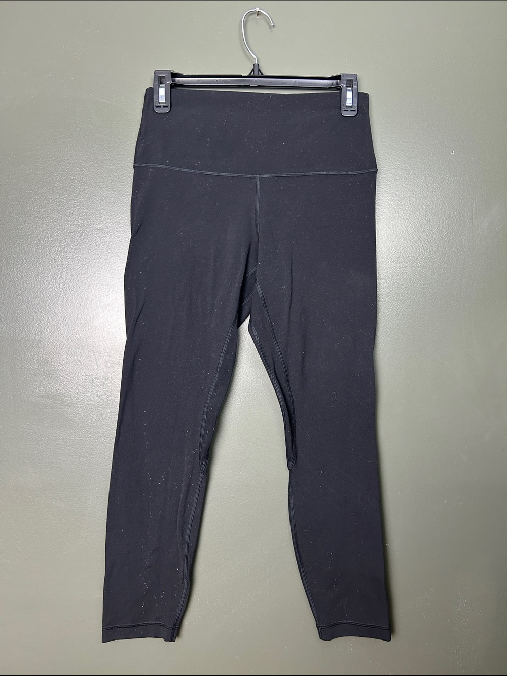 lululemon athletica Black Leggings with Silver Logo SIZE SMALL